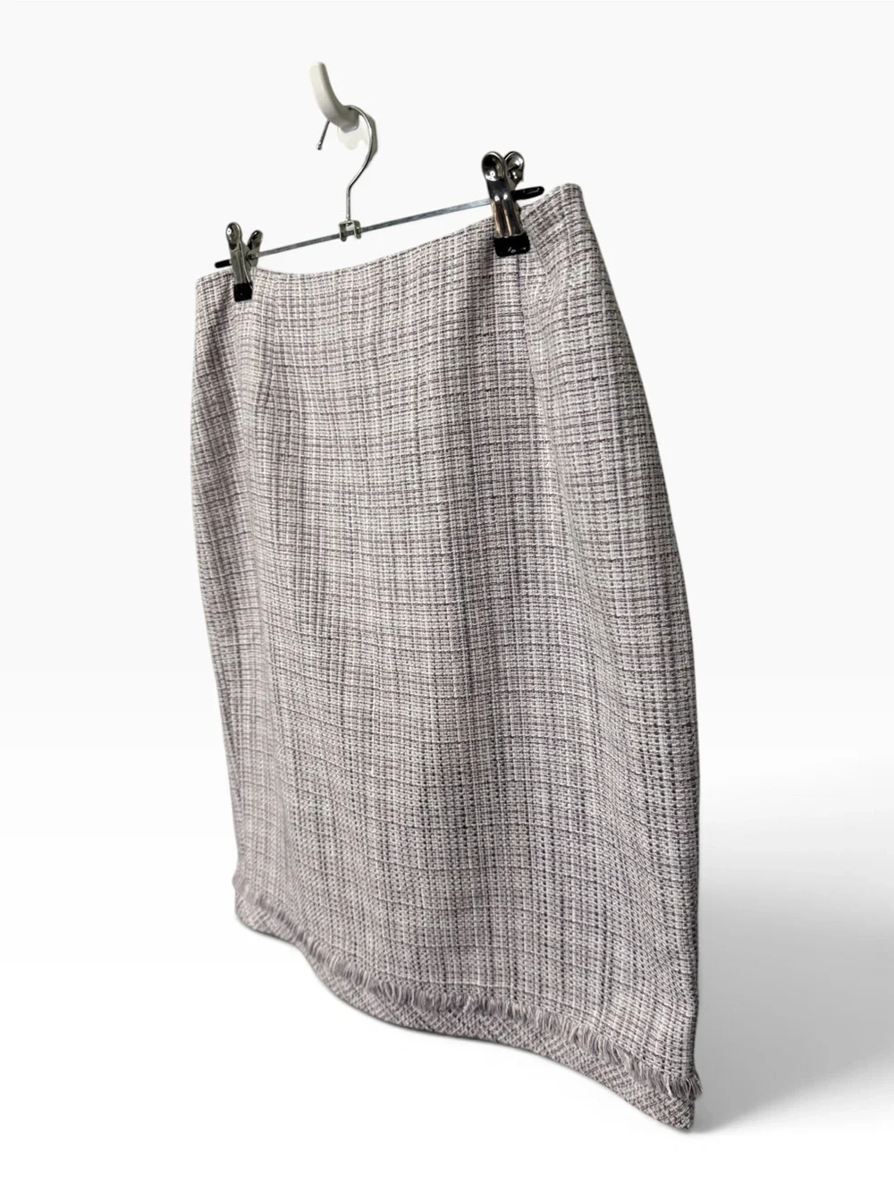 White House Black Market Purple Gray Tweed Pencil Skirt Size 4
